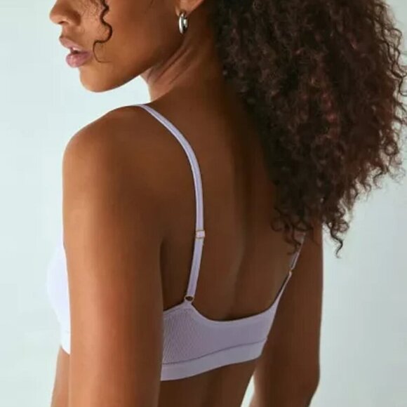 NWT UO Out From Under Kate Micro Ribbed Scoop Neck Purple Bralette - Picture 2 of 5